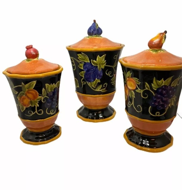 Raymond Waites "Tuscan Valley" Certified International Ceramic Canister