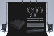 LINCO Backdrop Stand 10x7ft Background Support System with Black Screen