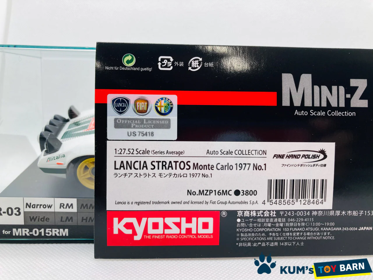 Kyosho Mini-z Body ASC LANCIA STRATOS Monte Carlo 1977 No.1 Kyosho Mini-z Body ASC LANCIA STRATOS Monte Carlo 1977 No.1