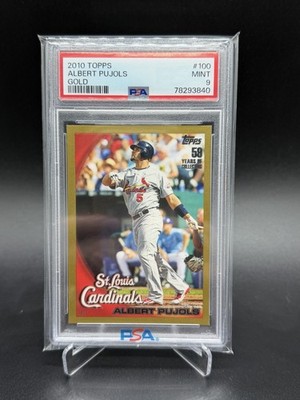 2010 Topps Gold Albert Pujols #100 St Louis Cardinals PSA 9
