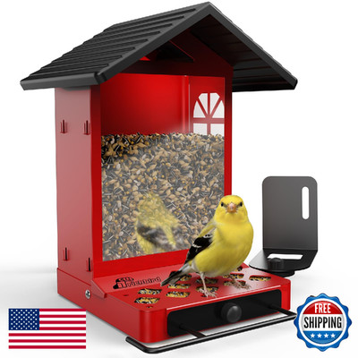 Richbird All-Metal Bird Feeder, Wall & Pole Mountable, 2.4L Large Capacity, Heav