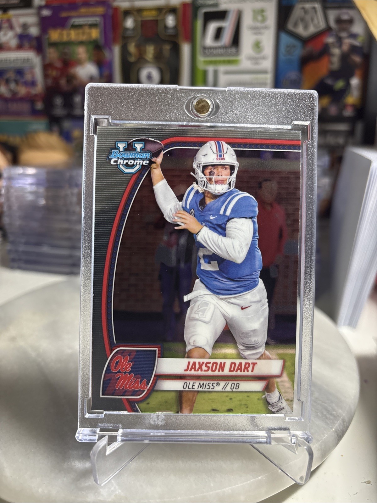 2024 Bowman University Chrome #6 Jaxson Dart Ole Miss Rebels