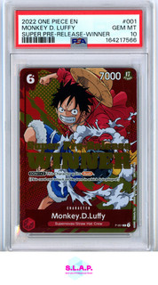 MONKEY D. LUFFY SUPER PRE RELEASE WINNER ONE PIECE PROMOS 2022 001 PSA 10