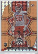 2022 Panini Mosaic Rookies Fluorescent Orange Prizm 21/25 George Karlaftis 1i77