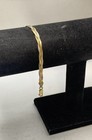 Sterling Silver 925 Vermeil Jewelry Set Braided Bracelet and Geometric Ring — photo 2