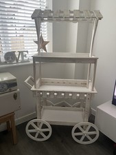 Display Cart. Sweet Trolley Cart White Washed Wooden Cart Weddings