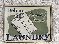 Deluxe Laundry Metal Laundry Room Sign