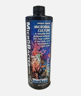 Brightwell Aquatics MicroBacterCLEAN 500mL Marine Reef Aquarium Cleaning Enzymes