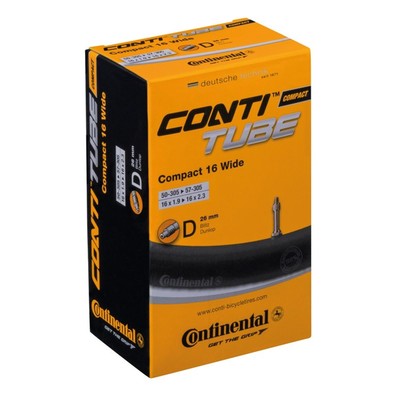 Continental Fahrrad Schlauch Compact 16 Wide 16x1.90-2.50 Schwarz Dunlopventil