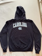 Champion North Carolina Tar Heels UNC Black Pullover Hoodie Sweatshirt M