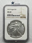 2019 Silver Eagle NGC MS69 Brown Label