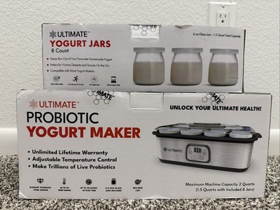 Ultimate Probiotic Yogurt Maker + 8 Count Yogurt Jars New