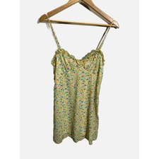 Wild Fable Womens Floral Mini Dress Green Orange Pink Smocked Back Size M NWT