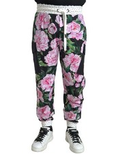 Dolce & Gabbana Multicolor Peony Joggers Cotton Men Men's Pants Authentic