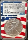 2021(S) T-1 Silver Eagle MS70 NGC San Francisco EMERGENCY Production FDR