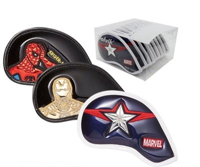 Volvik Marvel Iron Man Golf Iron Cover Set 9pcs Black PU Leather Limited Edition