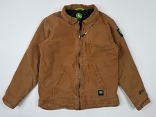 John Deere Canvas Barn Detroit Chore Coat Jacket Quilted Youth Large