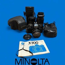   CLEAN Minolta X-700 35mm Film Camera Kit  3 Lens Bundle   Fully Tested - L K