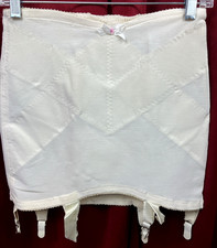 L Adonna mesh Open bottom girdle 1056 garter Sissy Pin Up White Vintage