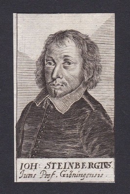 17. Jh. Johann Steinberg lawyer Jurist Professor Groninigen Portrait Kupferstich