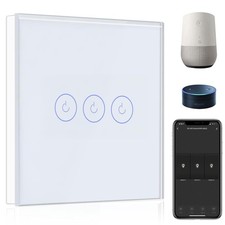 BSEED Smart Light Switch,Compatible with Alexa and Google Home,3 Gang 1 Way