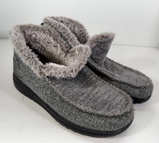 Hey Dude Denny Boots Womens 9 Sleet Gray Mock Toe Faux Fur Lined Ankle Bootie