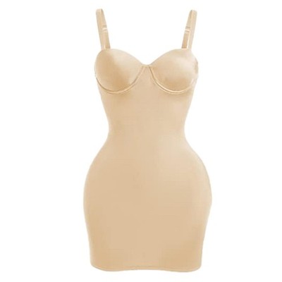 Damen-Shapewear, Full Slips, offene Brust, nahtloser Body Shaper für
