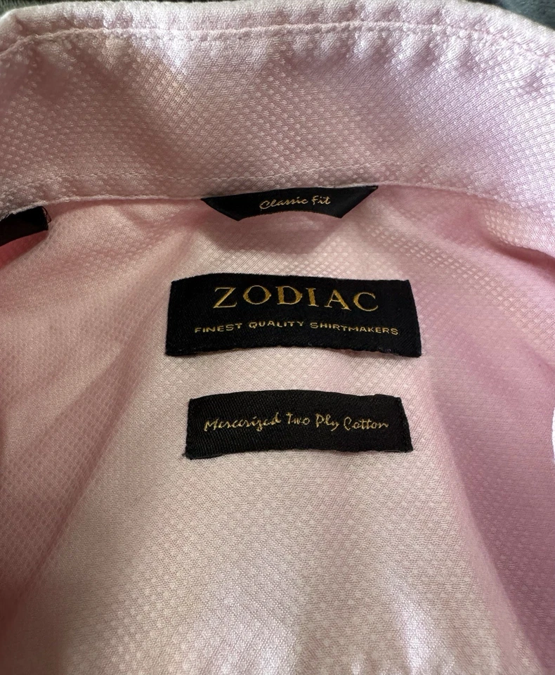Camisa rosa de corte clásico Zodiac Tramonti para hombre Foto 2 de 4