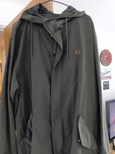 Fred Perry Parka Olive Green Size Xl