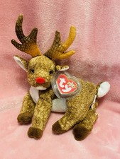 Ty Beanie Babies Roxie 2000 Reindeer Plush with Tags in Perfect Condition 