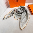Hermès “The Appointment” Gray-Backed Reversible Silk Scarf 35x35 in. NO BOX! — photo 1