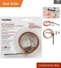 Durable 24-Inch Thermocouple for Gas Furnaces  Boilers with Universal Adapter