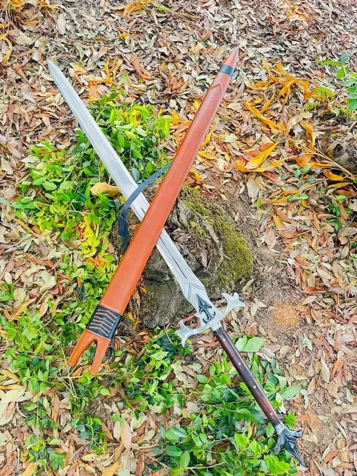 Меч викингов ручной ковки из высокоуглеродистой стали средневековый охотничий меч с ножнами - Изображение 4 из 4