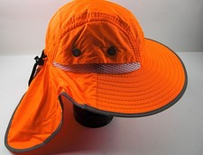 Hat High Visibility Reflective Work Safety Sun Hat Orange Wide Brim Boonie UV Pr