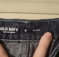 Old Navy Drapey Denim Midi Cargo Skirt with Pockets Mid-Rise Blue Size 8