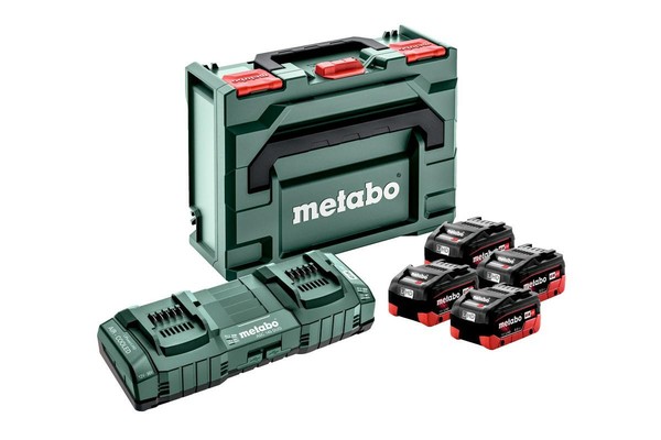 Metabo Akku-Set 18V 8,0Ah Lihd X4 Mit LadegeräT ASC 145 DUO Und Metabox 145-image
