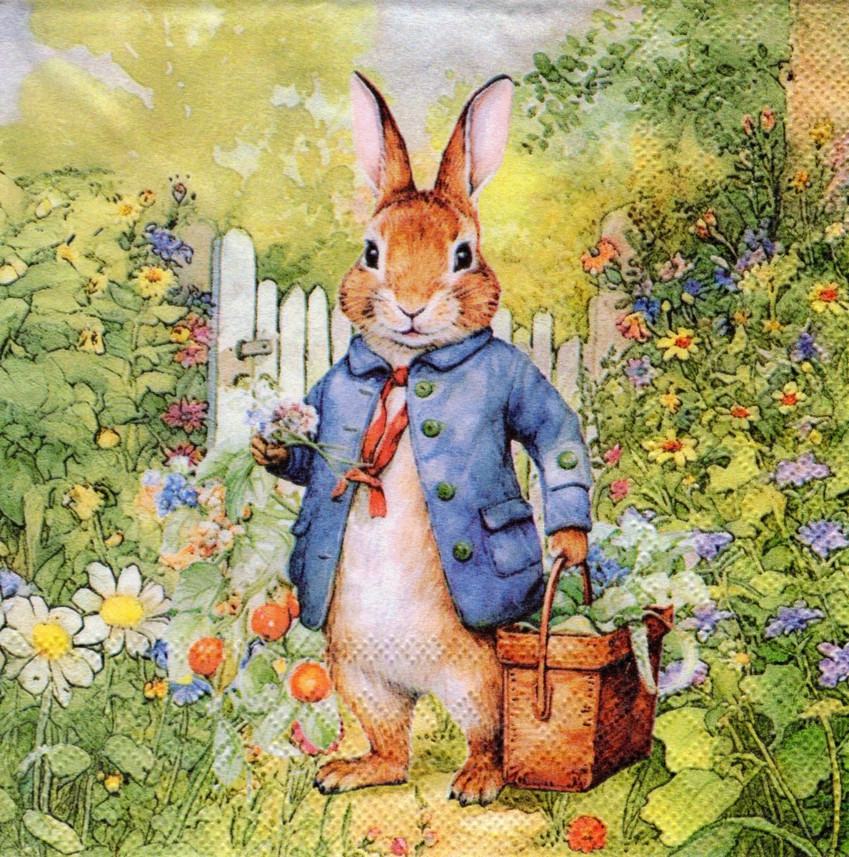 20 Servietten Fuchs und Hase im Portrait als Tischdeko für Liebhaber von Tiere und Wald 33x33cm