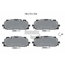 1x ORIGINAL® BENDIX Braking Bremsbelagsatz, Scheibenbremse Vorne für VW