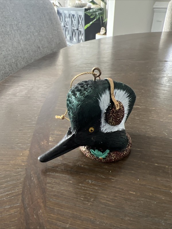 Hand-painted Bird Duck Christmas Ornament Beautiful Details.