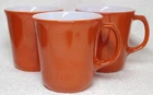 Vintage Pyrex Set of 3 Burnt Orange Coffee Mugs Cups Made in USA
