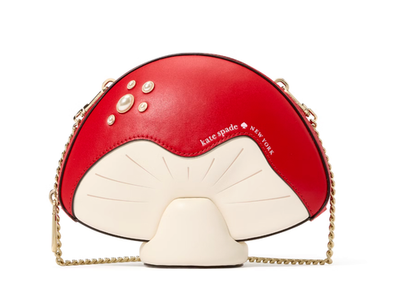 New Kate Spade 3D Mushroom Crossbody Smooth Leather Ruby Red Multi