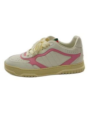 GUCCI/Re-Web/Leather Sneakers/Low-Top Sneakers/Size 39.5/White/785728