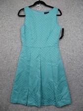 Tahari Arthur S Levine Dress Womens Size 6 Aqua Blue Jinny Career Pleated New C1