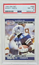 1990 NFL Pro Set 1990 Draft EMMITT SMITH RC Rookie Football Card PSA 8 NM-MT