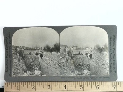 Keystone 1900s Stereoview Interment of Fallen Brave Villers-au-Bois France