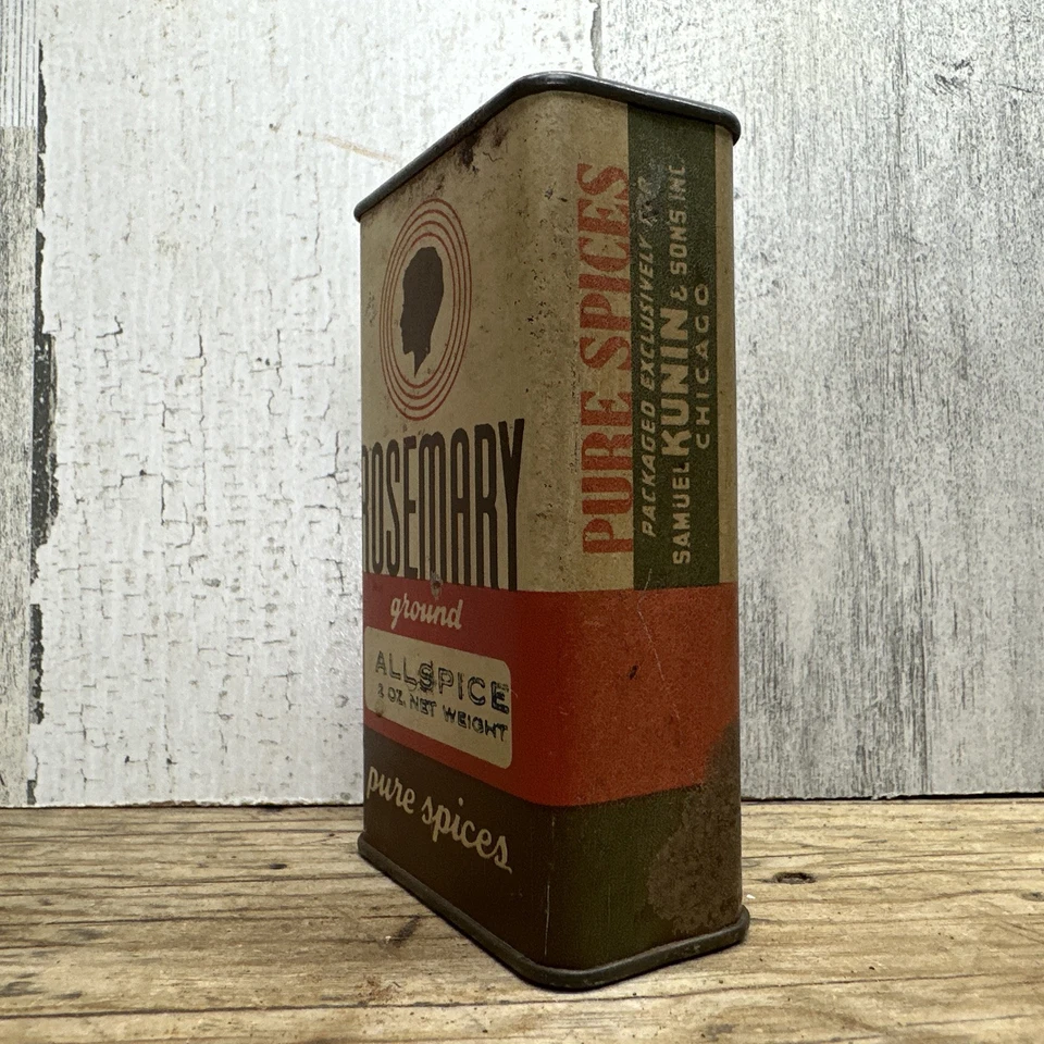 Vtg Rosemary Spice Tin - Allspice - Samuel Kunin & Sons Chicago Advertising - Image 2 of 4