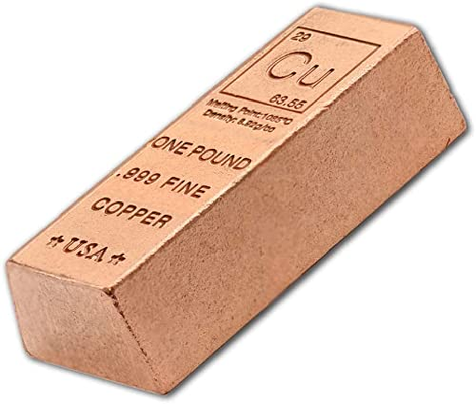 Unique Metals 1 Pound .999 Fine Pure Copper Bullion Bar By