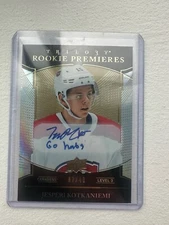 2018-19 UD Trilogy Rookie Tier 3 Auto Inscrip 138 Jesperi Kotkaniemi Go Habs /49