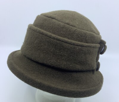 Shihreen Wool Cloche Hat Vintage Style Shihreen Boiled Wool blend Cloche Hat Flowers Retro Gray  main image 4