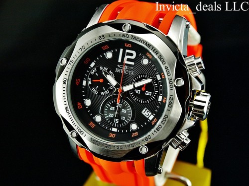 Reloj Invicta Hombre 51mm SPEEDWAY TURBO SUIZO Cronógrafo Naranja Medusas SS - Imagen 8 de 12